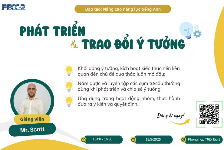 TR&D TỔ CHỨC KHÓA HỌC NÂNG CAO NĂNG LỰC TIẾNG ANH VỚI CHỦ ĐỀ PHÁT TRIỂN & TRAO ĐỔI Ý TƯỞNG